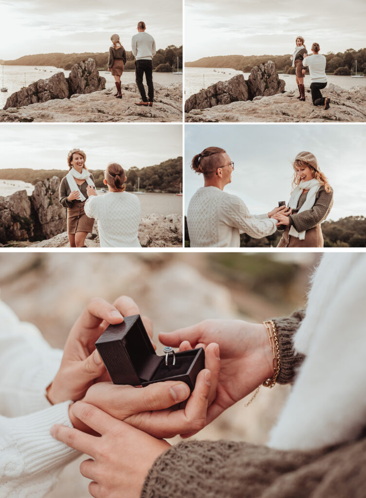 Demande en mariage sur le rocher de la Roche Bernard (Morbihan)